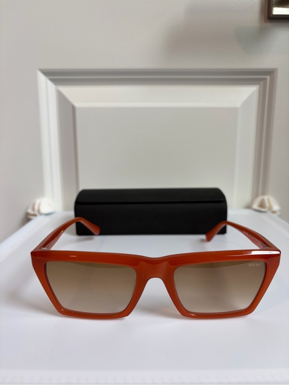 MVMT Women's Orange Frame Sunglasses with Brown Gradient Lenses